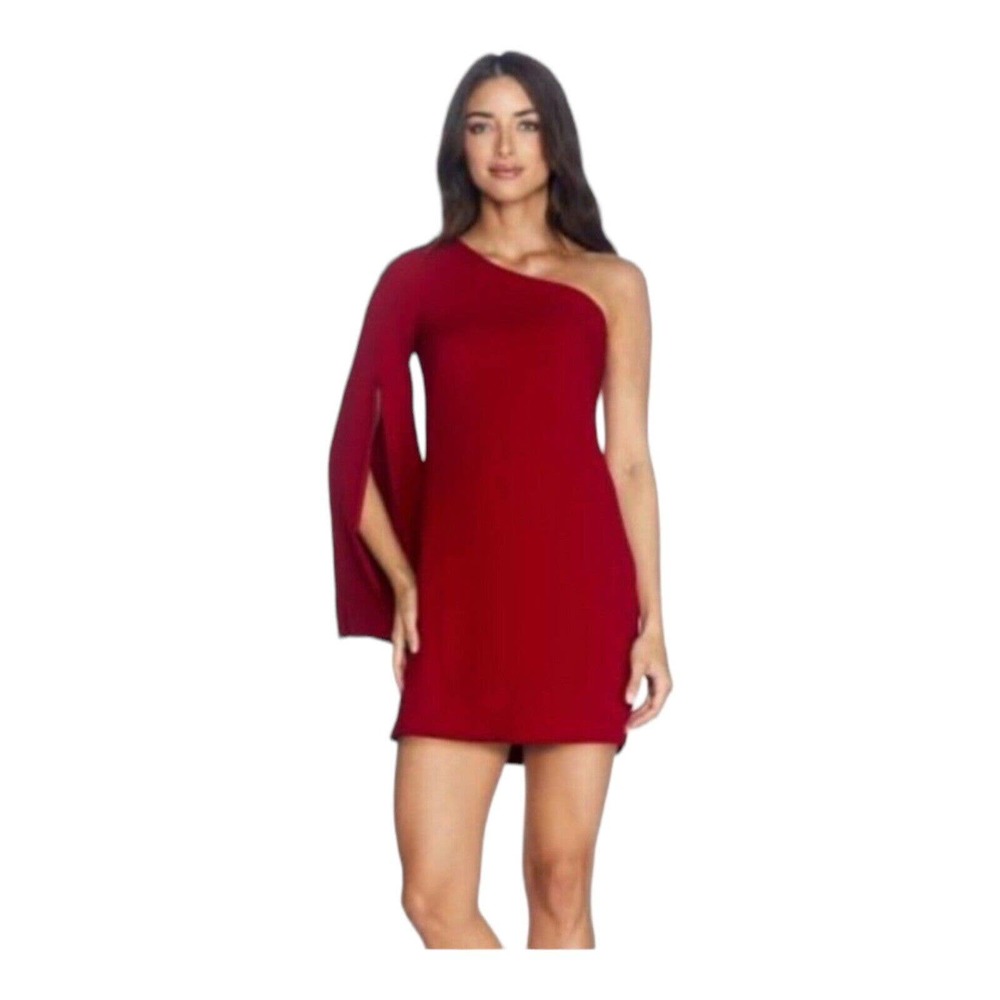 Dress the Population Red Heidi One Shoulder Dress XS New